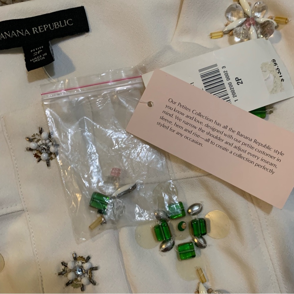 NWD Banana Republic Embellished Fit & Flare Mid Dress 2 Petite READ DESCRIPTION - Picture 11 of 13